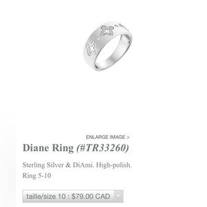 Tocara New Retired Diane Ring Sterling Silver Diami Size 7